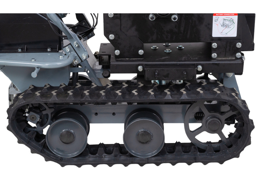 Broyeur de branches sur chenilles ø120mm 15CH 420cc essence démarrage électrique + brouette à moteur à chenilles plateau 300kg 6,5CH Torros - 3