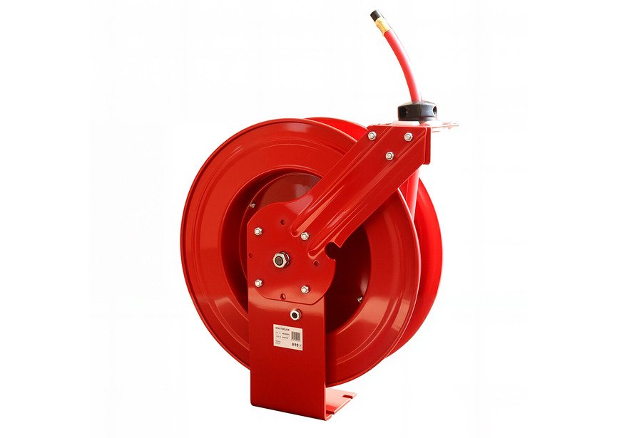 Enrouleur air 20 m Ø 3/8" 20 bars Acier peint avec enroulement automatique et support mural fixe MW Tools - 3