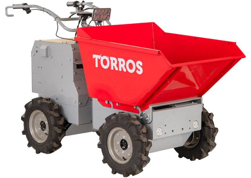 Mini dumper électrique 4x4 roues motrices direction articulée 350 kg 158 L benne basculante hydraulique avec batteries 48 V / 20 Ah Torros - 2