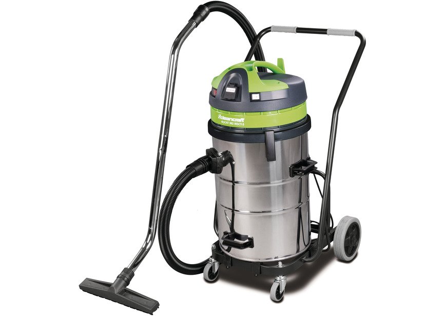 Aspirateur industriel à sec avec filtre semi-automatique – poussières et solides – cuve inox 62 L – 3 moteurs – 2,5 kW – 230 V Cleancraft
