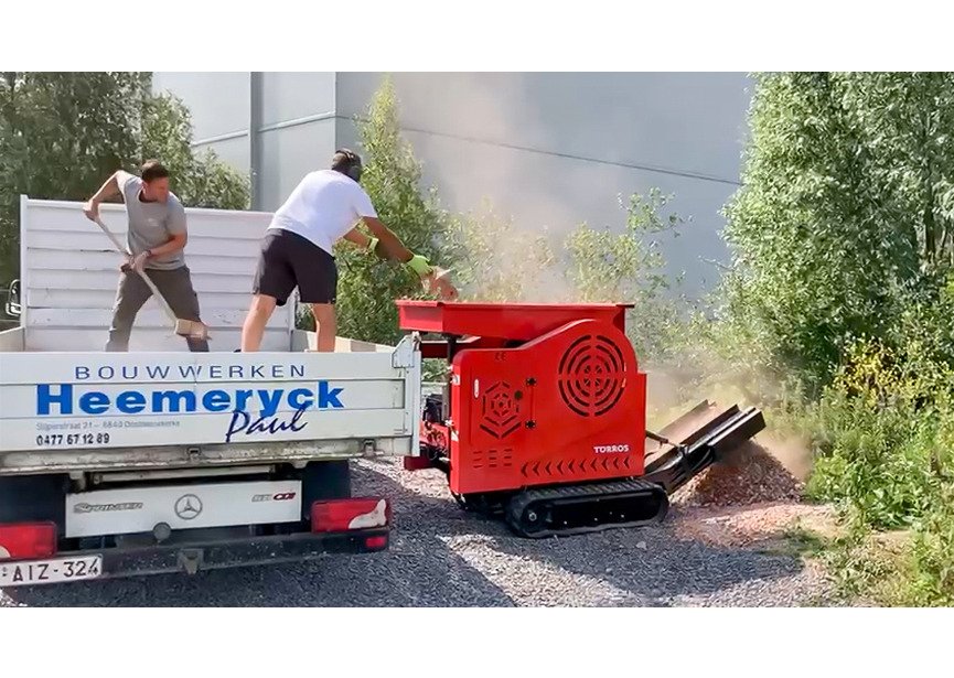 Mini concasseur de pierre sur chenilles avec moteur puissant à essence 18ch 500 cc - 2 à 5 tonnes/heure - Avec tapis convoyeur MW Tools - 3