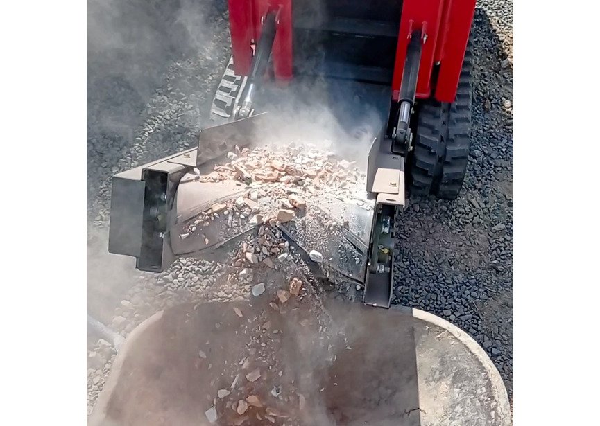 Mini concasseur de pierre sur chenilles avec moteur puissant à essence 18ch 500 cc - 2 à 5 tonnes/heure - Avec tapis convoyeur MW Tools - 4