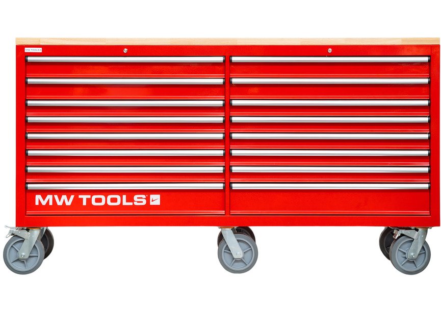 Servante d'atelier double 16 tiroirs type MEGA 2065 mm de large avec 6 grandes roues ø200 mm MW Tools - 2