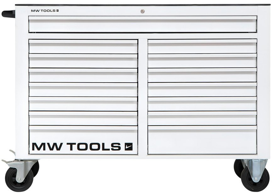 Servante d'atelier 15 tiroirs blanche XXL 1415 mm robuste en acier soudé verrouillable roues ø125 mm MW Tools - 2