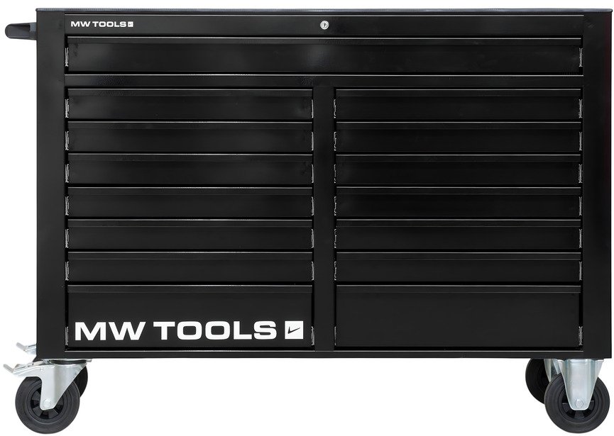 Servante d'atelier 15 tiroirs noire XXL 1415 mm robuste en acier soudé verrouillable roues ø125 mm MW Tools - 2