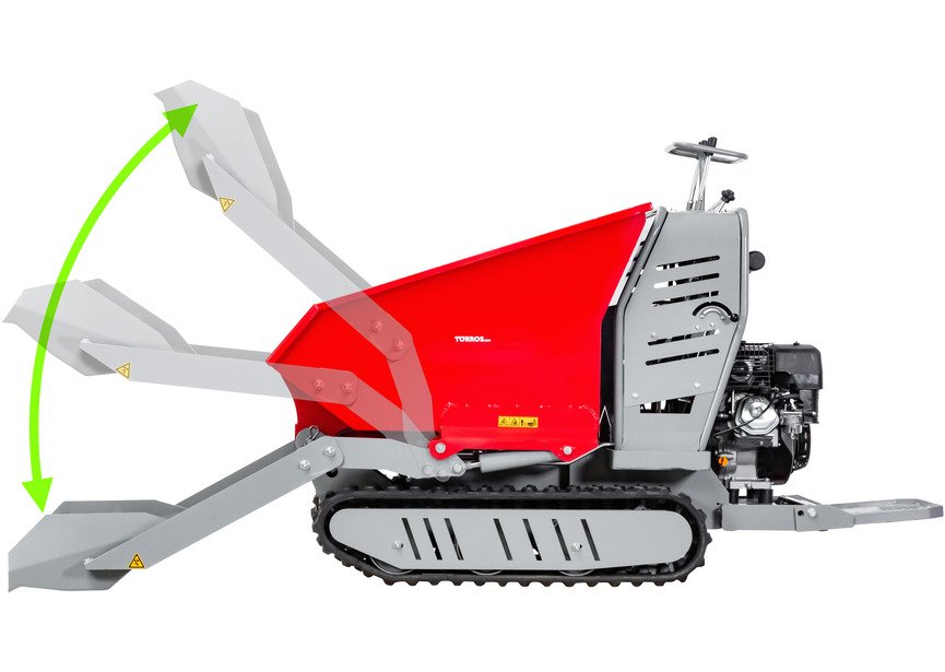 Minidumper hydrostatique à chenilles avec pelle 80kg benne basculante 500kg 9CH Torros - 4