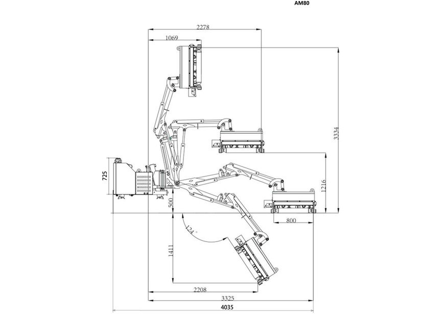 Broyeur d'accotement à fléaux 80 cm avec large déport hydraulique sur bras – Inclinable à la verticale - Cardan et attelage trois points Torros - 4