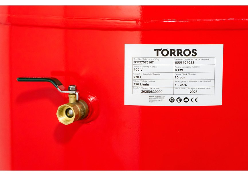 Compresseur vertical à entraînement par courroie à huile cuve 270 L 4 kW / 5,5 Ch 10 bars 620 l/min 400 V Torros - 7