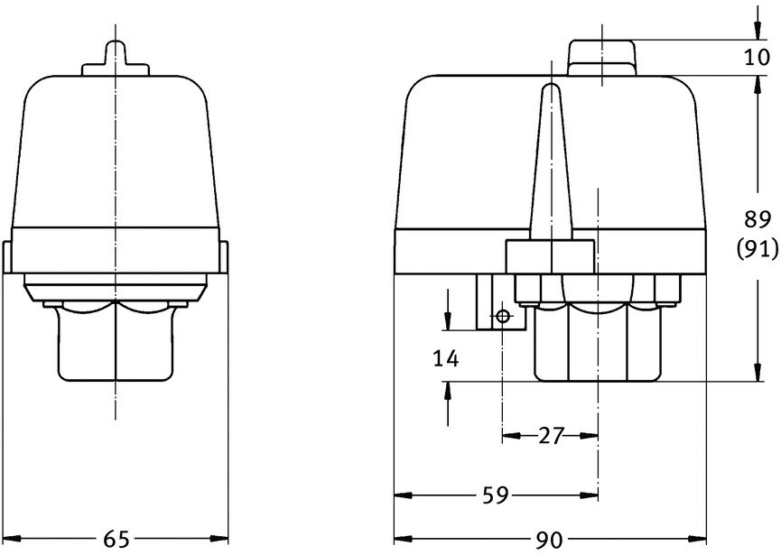 Pressostat professionnel pour compresseur - CONDOR MDR 2 - 11 bars - 230 V - 2,2 kW - 16A - avec interrupteur marche/arrêt Aircraft - 2