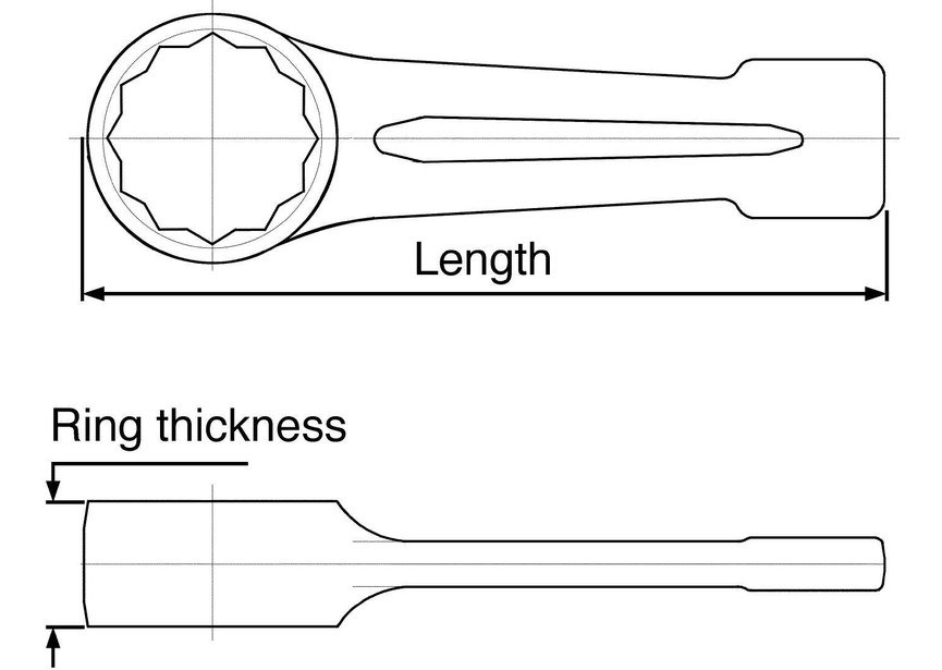 Clé polygonale à frapper 24 mm à 100 mm Teng Tools - 3