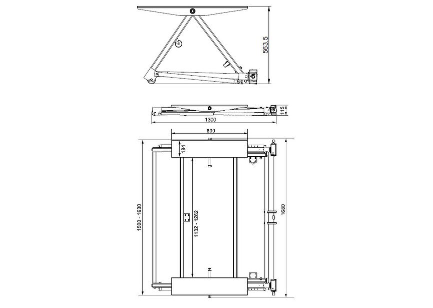 Pont élévateur mobile basculant mécanique 3 T pour voitures — Hauteur de levage 570 mm MW Tools - 2