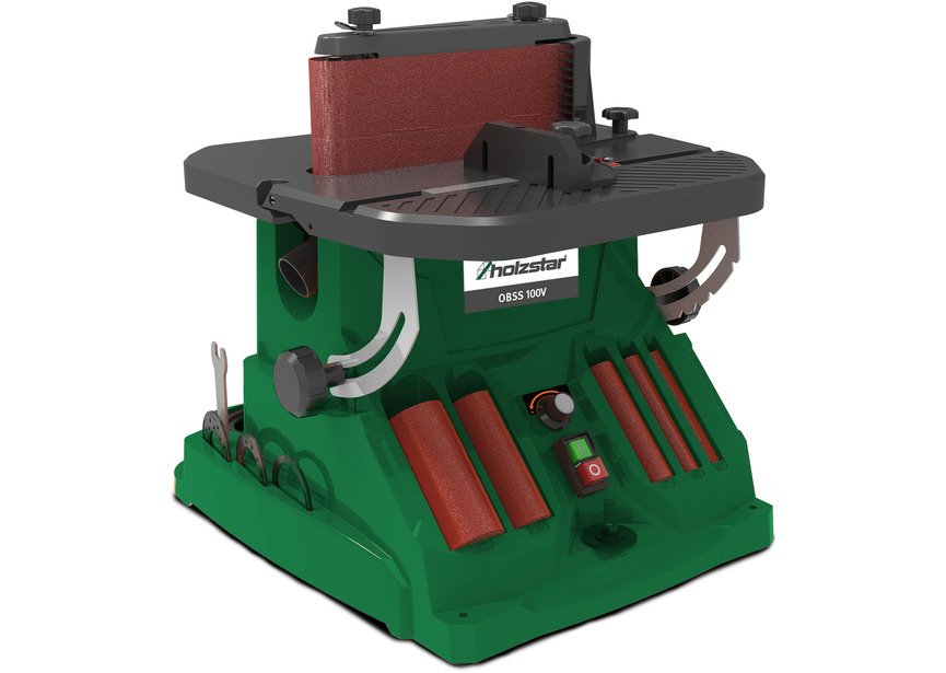 Ponceuse Combinée à cylindre Oscillant et à Bande ponçage max. 90 mm - 0,3 kW 230 V - Vitesse variable - Livrée avec de nombreux accessoires Holzstar
