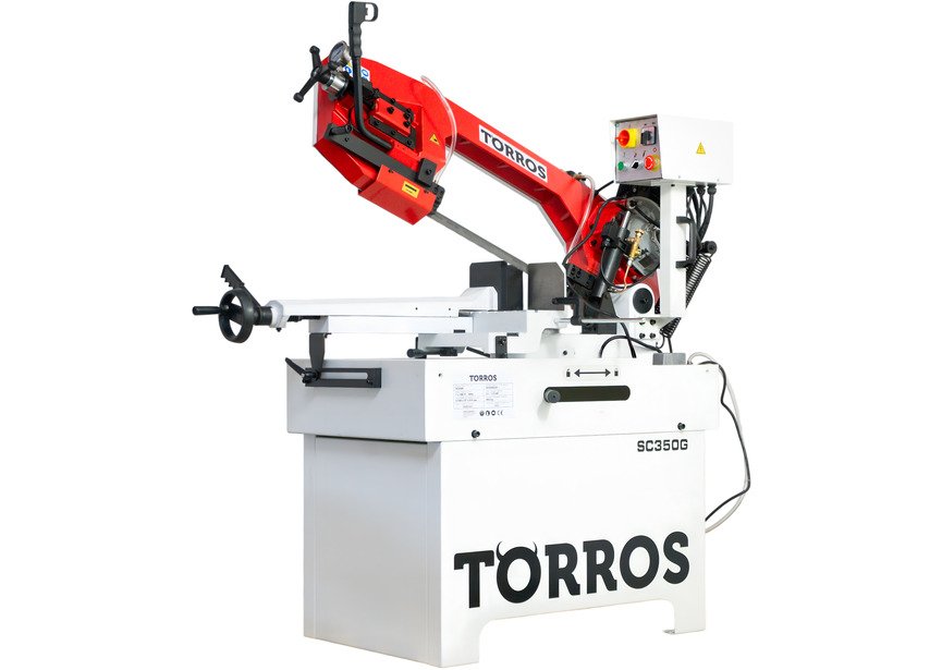 Scie à ruban pour métaux -45°+60° - Capacité de coupe ronde ø255 mm - 1,1 / 1,5 kW 400 V - 2 vitesses 34/68 m/min Torros
