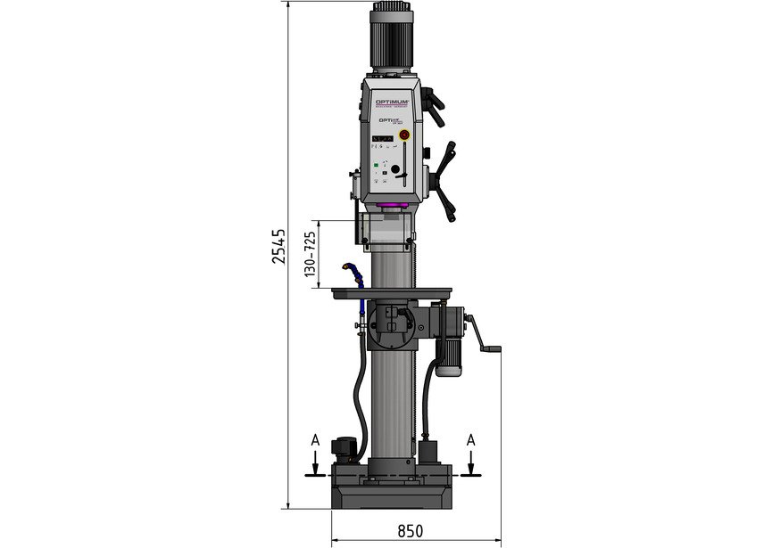 Perceuse à colonne par engrenages industrielle jusque ø 55 mm CM4 2,8 kW 400V vitesses variables Optidrill - 5