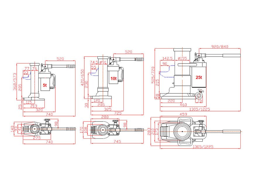 Cric machine hydraulique 5 tonnes avec tête pivotante MW Tools - 6