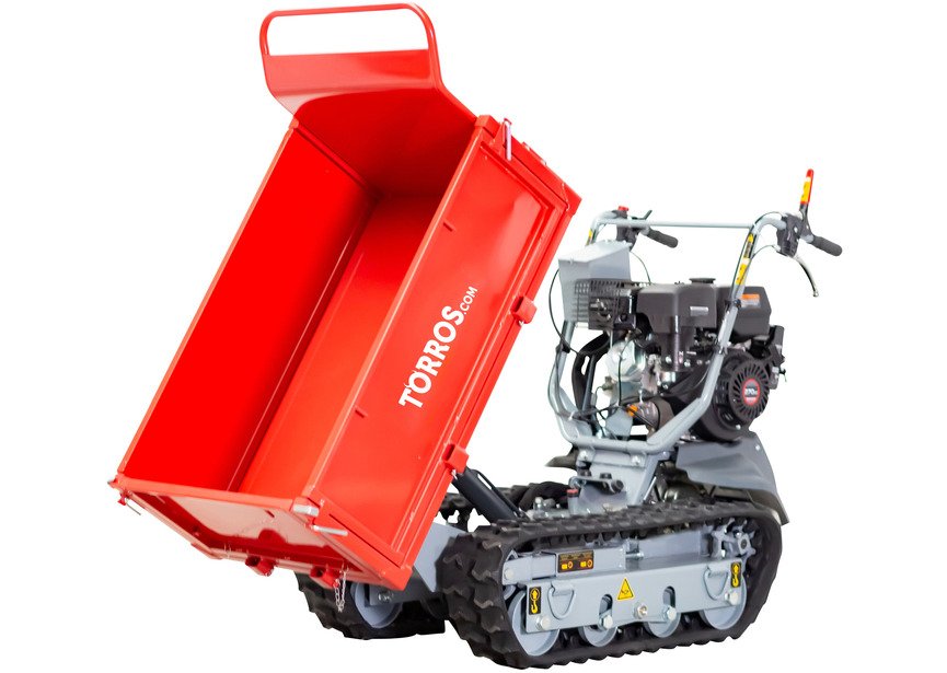 Minidumper à chenilles benne plateau basculante à ridelles 500KG 9CH 6+2R vitesses  Torros - 2