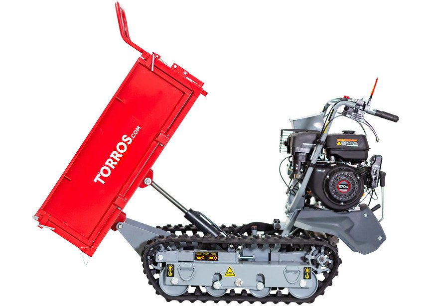 Minidumper à chenilles benne plateau basculante à ridelles 500KG 9CH 6+2R vitesses  Torros - 3