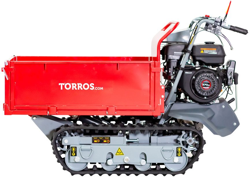 Minidumper à chenilles benne plateau basculante à ridelles 500KG 9CH 6+2R vitesses  Torros - 4