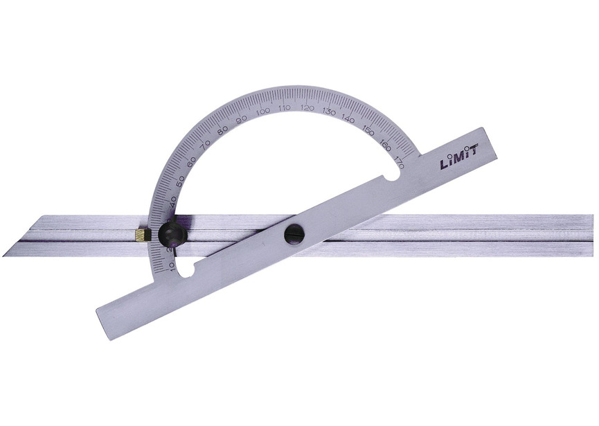 Rapporteur d'angle en acier chromé mat avec bras réglable 10 - 170° Limit