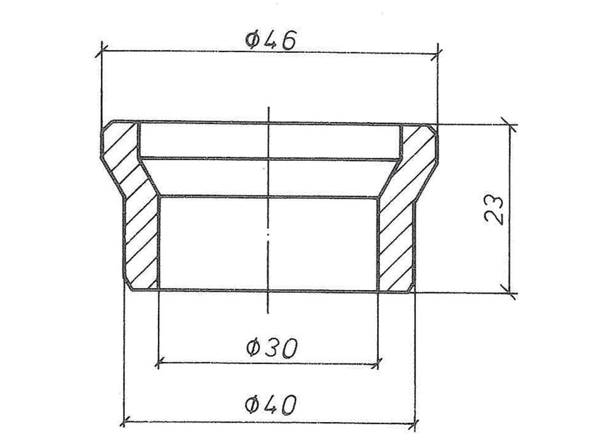 Réduction pour poinçon dia. ext. 46 mm pour poinçons dia. ext. 36 mm de dia. 15,5 mm à 30 mm Mubea