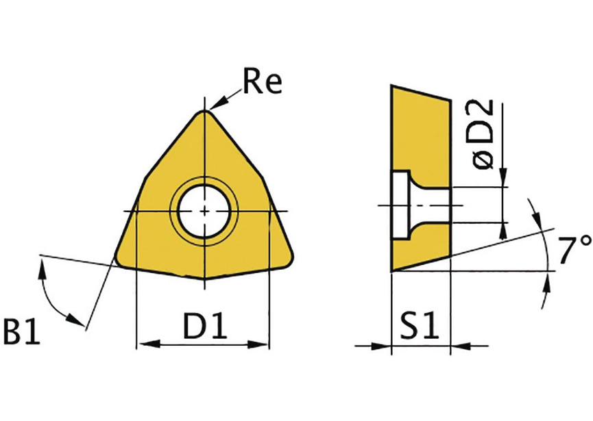Plaquette avec revêtement 80° WNMG060408 - taille 06 - 5 pcs Optimum