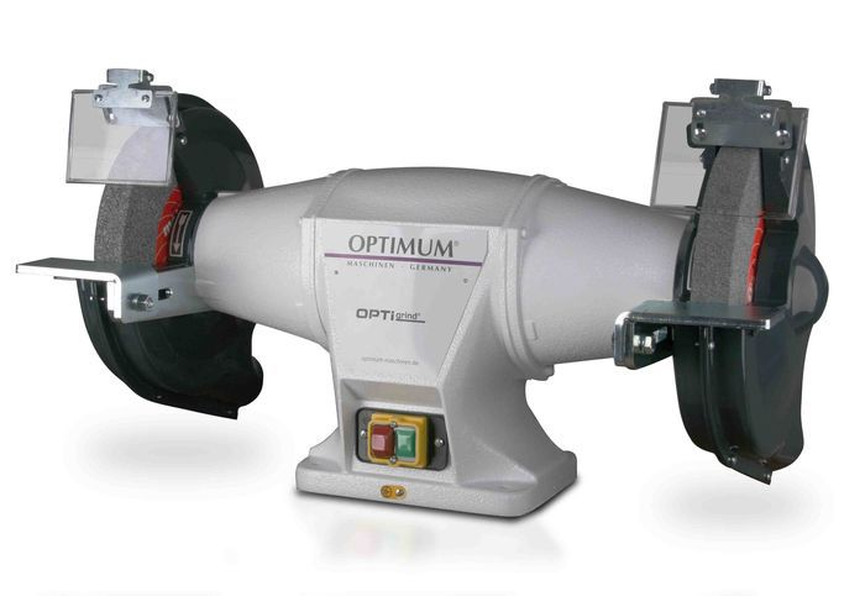Touret à meuler industriel dia. 200 mm 2800 rpm 750 W 400V garantie Optimum 10 ans Optigrind