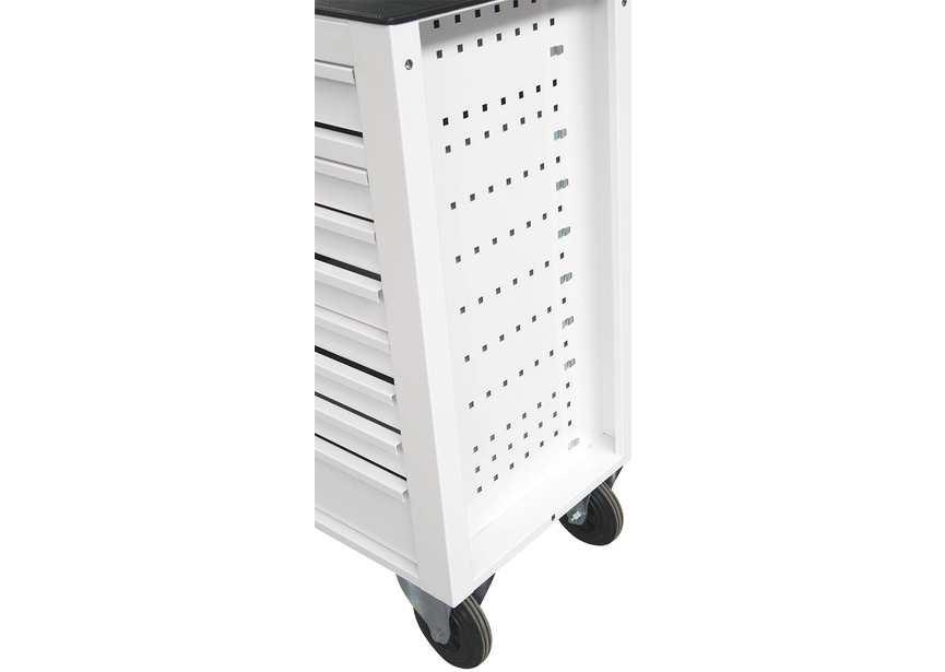 Servante d'atelier 15 tiroirs blanche XXL 1415 mm robuste en acier soudé verrouillable roues ø125 mm MW Tools - 6