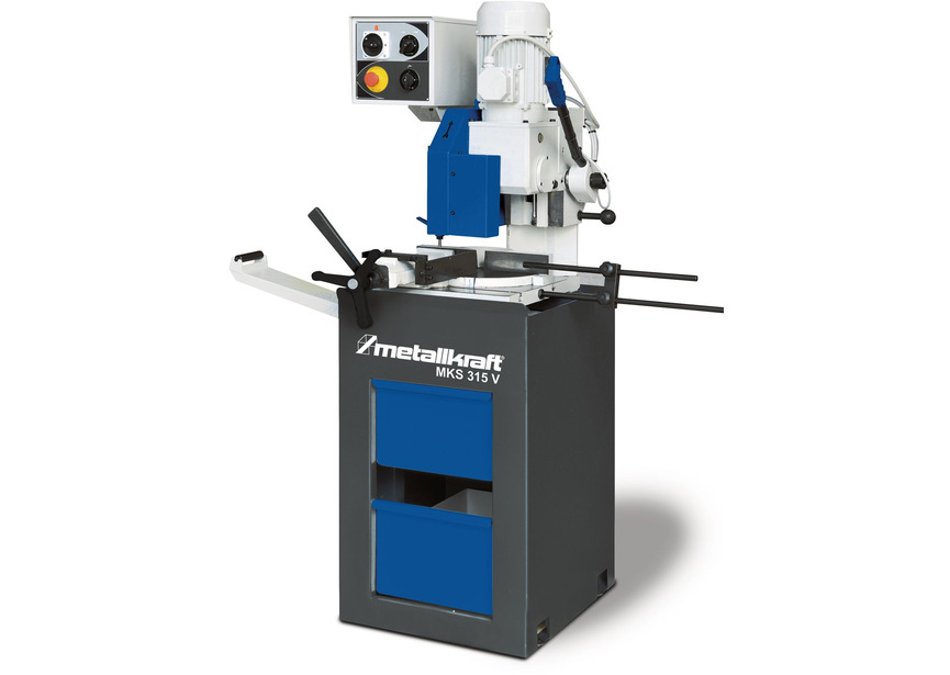 Tronçonneuse métal acier 2 vitesses avec guide vertical en queue d'aronde 1,3/1,8 kW 400 V lame circulaire ø315 mm 33/66 tr/min Metallkraft
