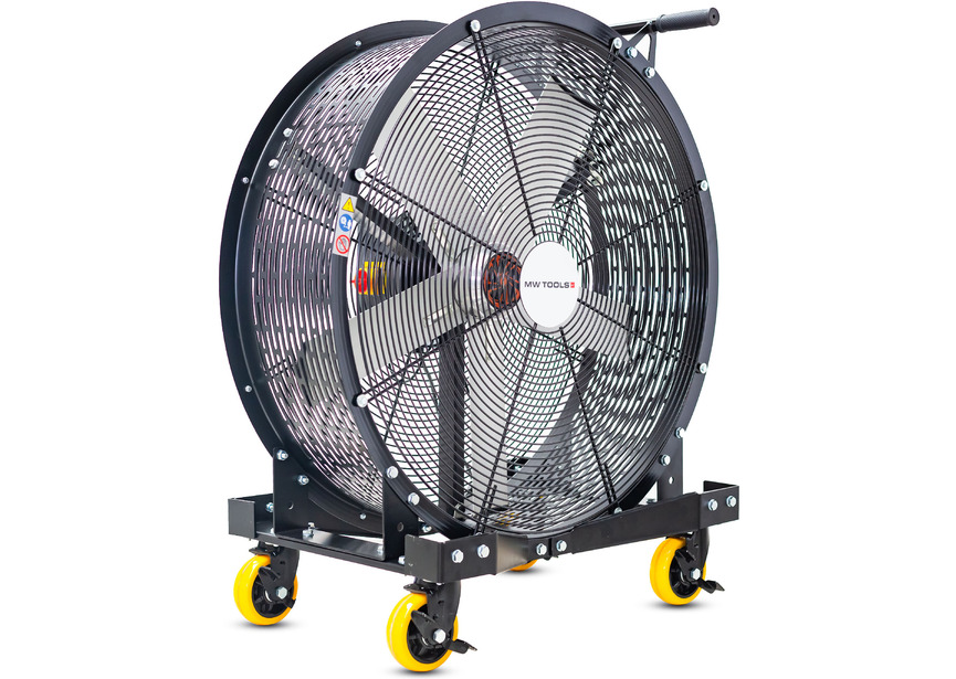 Ventilateur industriel mobile Ø 900 mm - Débit 22 920 m³/h - Moteur DC silencieux - Vitesse variable - Minuterie - 500W - 230V MW Tools