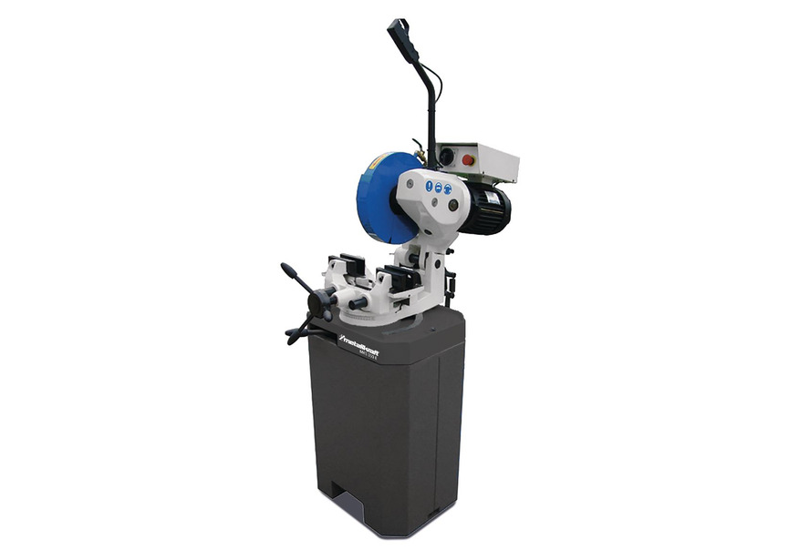 Tronçonneuse métal acier 2 vitesses 1,1/2,2 kW 400 V lame circulaire ø350 mm 36/72 tr/min avec pompe et socle Metallkraft