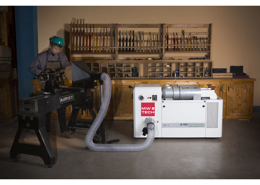 Gyro air aspirateur silencieux cyclonique HEPA 1190m³/h 1,5kW 230V  pour atelier menuiserie copeaux et poussières MW-Tech - 9