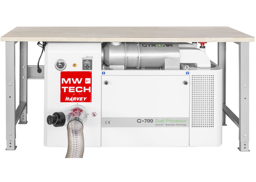 Gyro air aspirateur silencieux cyclonique HEPA 1190m³/h 1,5kW 230V  pour atelier menuiserie copeaux et poussières MW-Tech - 10