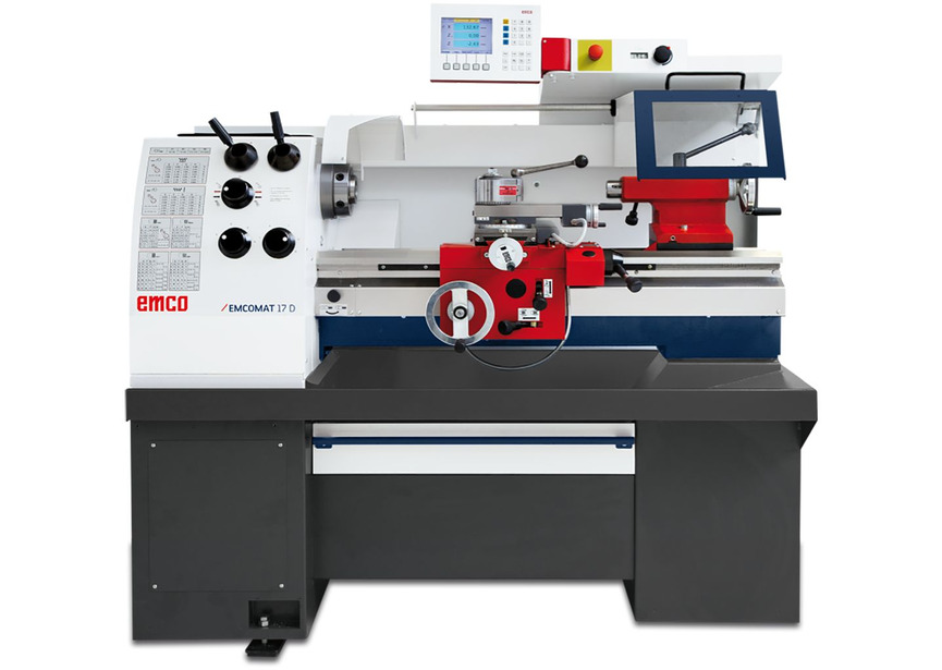 Tour à métaux précise hauteur des pointes 170 mm entre-pointes 700 mm alésage 50 mm 5,3 kW 400V + variateur Emco