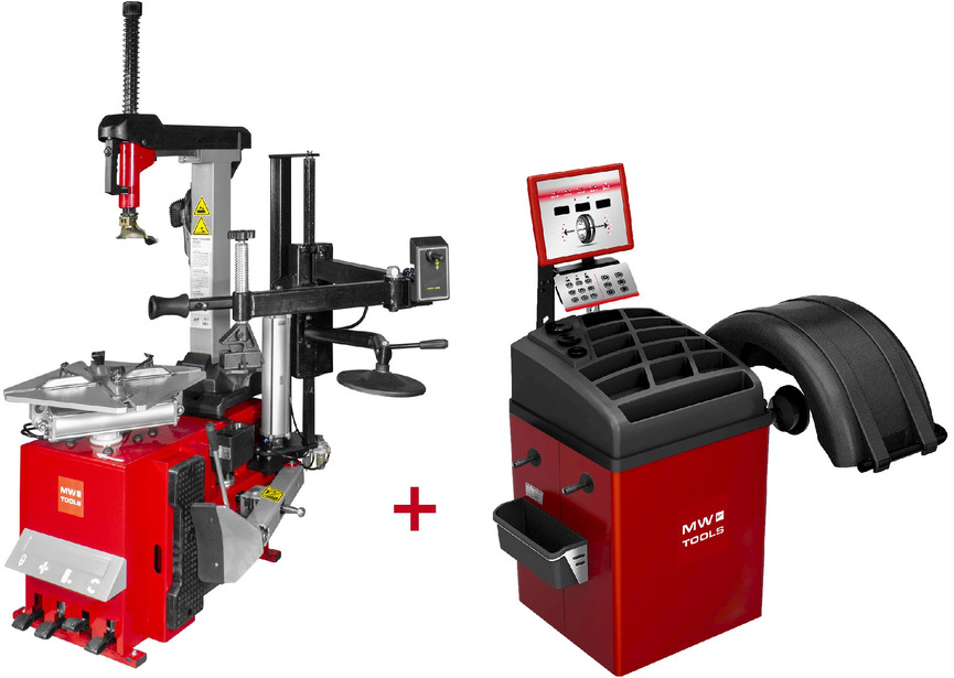 Set démonte-pneu BT300HM 230V + équilibreuse de roues BB350 230V MW Tools