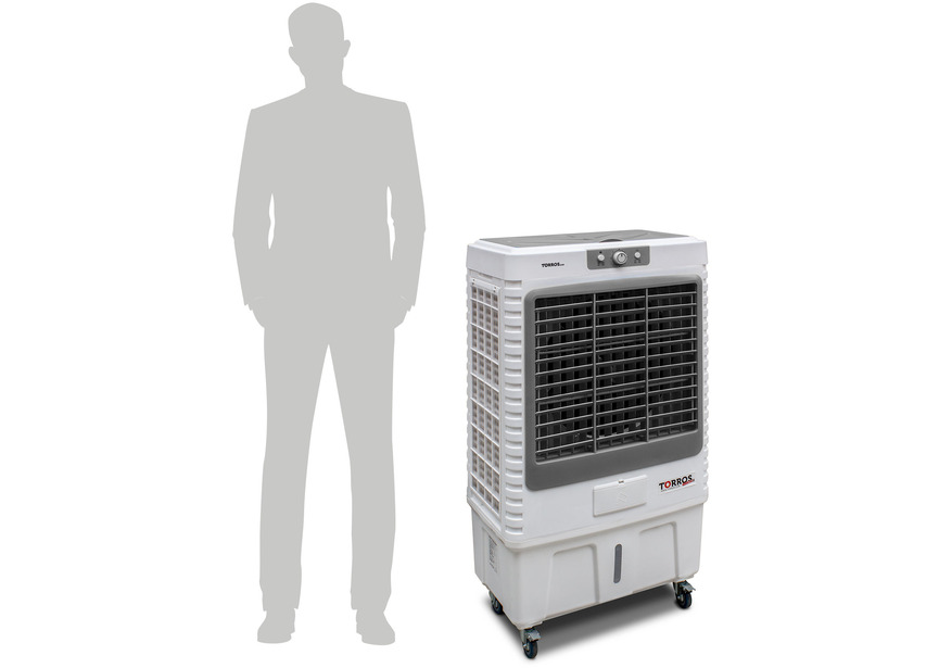 Rafraîchisseur d'air évaporatif professionnel mobile 80m² 8000m³/h — free download