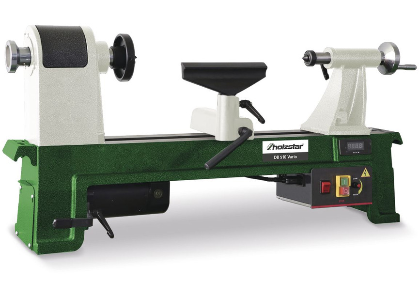 Tour à bois diamètre de tournage 355 mm entre-pointes 510 mm 0,75 kW 230V vitesses variables Holzstar