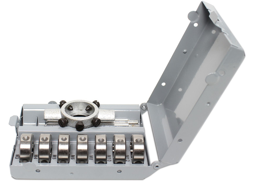 Ensemble de filières et porte-filière 8 pcs M3 - M12 MW Tools