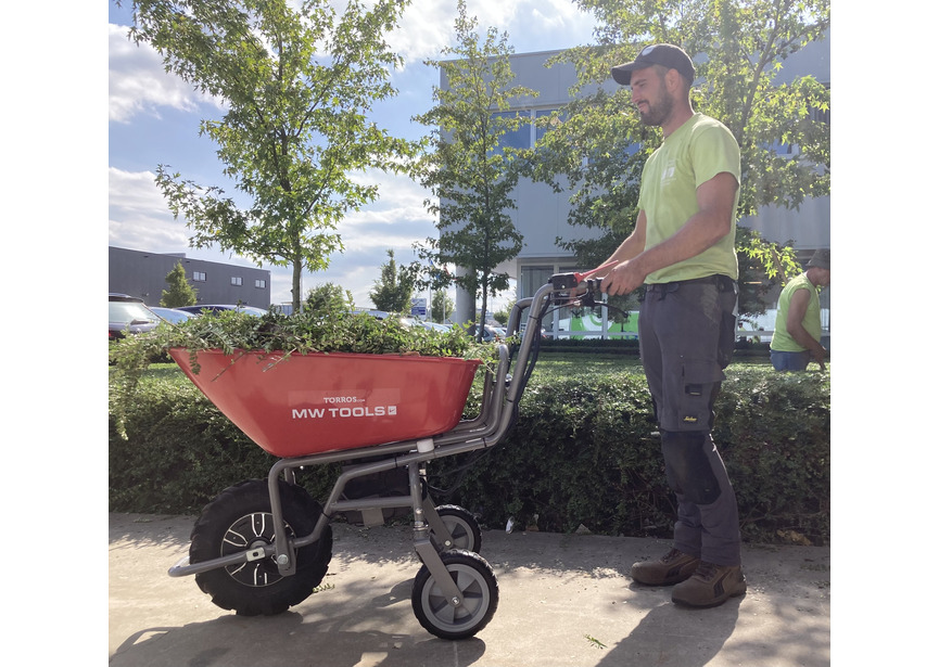 Brouette électrique châssis inclinable 115L 180KG - batterie 24V / 12Ah Torros - 2