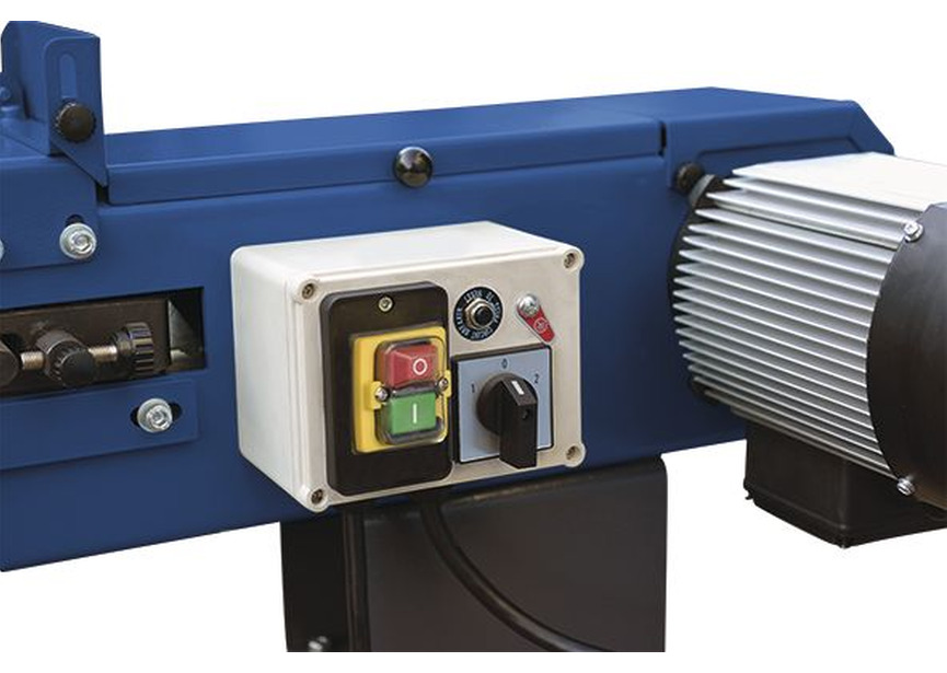 Ponceuse à bande d'établi pour métaux avec bande abrasive 100x1220 mm 10-20 m/s 1/1,5 kW 400V dia. roue motrice 140 mm Metallkraft - 2