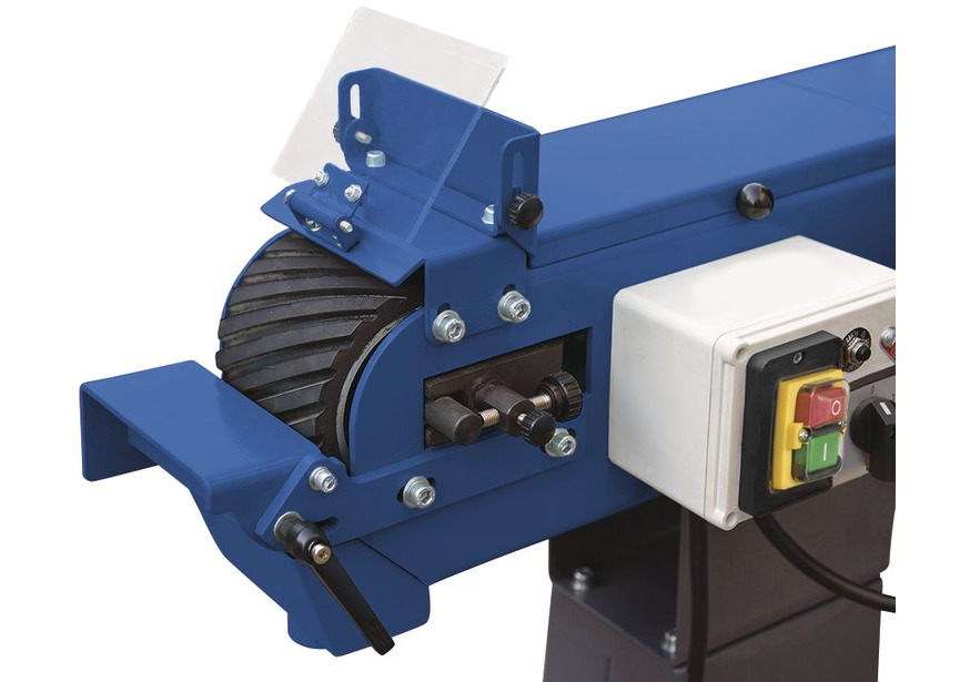 Ponceuse à bande d'établi pour métaux avec bande abrasive 100x1220 mm 10-20 m/s 1/1,5 kW 400V dia. roue motrice 140 mm Metallkraft - 3