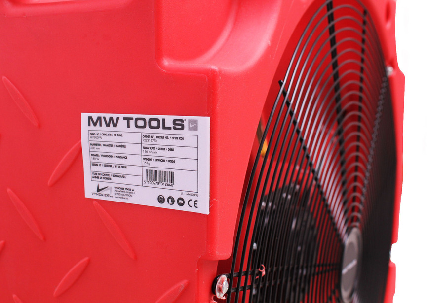 Ventilateur mobile PE Ø600mm 180W 230V MW Tools - 6
