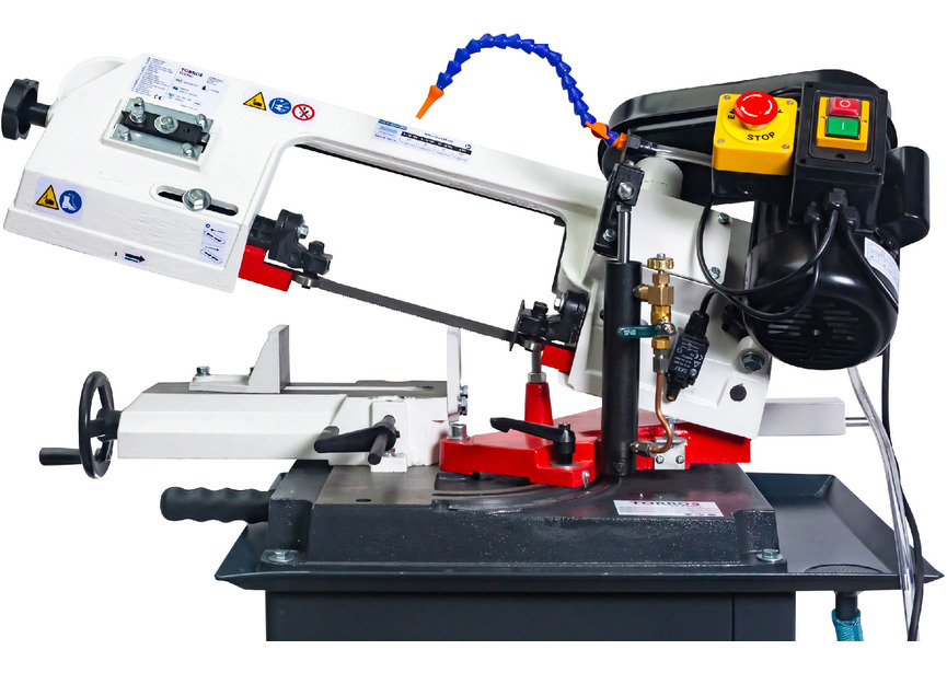 Scie à ruban mobile pour métaux -45°/+60° capacité de coupe ronde 128 mm 0,55 kW 230V 3 vitesses système d'arrosage Torros - 2