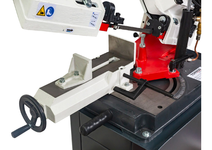 Scie à ruban mobile pour métaux -45°/+60° capacité de coupe ronde 128 mm 0,55 kW 230V 3 vitesses système d'arrosage Torros - 6