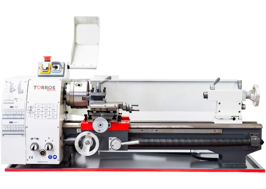 Tour à métaux d'établi hauteur des pointes 125 mm entre-pointes 550 mm alésage 26 mm 0,75 kW 230V 6 vitesses Torros - 2