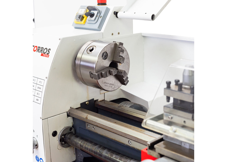 Tour à métaux d'établi hauteur des pointes 125 mm entre-pointes 550 mm alésage 26 mm 0,75 kW 230V 6 vitesses Torros - 3