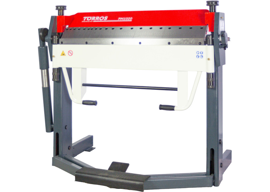Plieuse de tôle manuelle et à pied largeur du travail 1020 mm 0-135° épaisseurs jusque 2,5 mm segments en haut incl. butée de longueur Torros