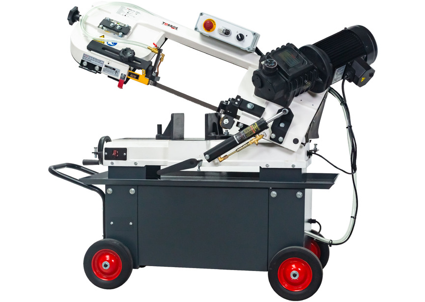 Scie à ruban mobile pour métaux 0-45° capacité de coupe ronde 178 mm 0,75 kW 230V 3 vitesses système d'arrosage Torros