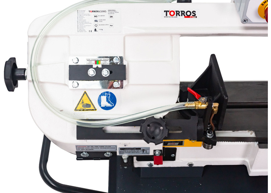 Scie à ruban mobile pour métaux 0-45° capacité de coupe ronde 178 mm 0,75 kW 230V 3 vitesses système d'arrosage Torros - 10