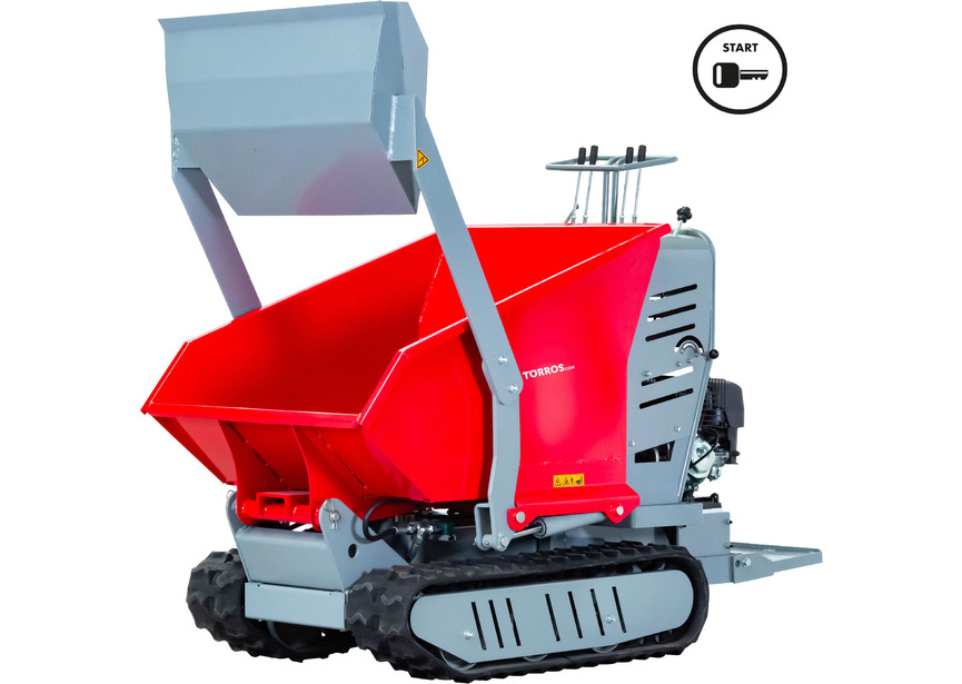 Minidumper hydrostatique à chenilles avec pelle 80KG benne basculante 500KG 9CH à démarrage électrique  Torros