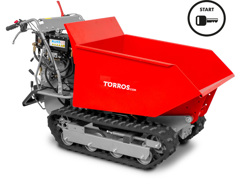 Minidumper à chenilles benne basculante 500KG 9CH 6+2R vitesses à démarrage électrique  Torros